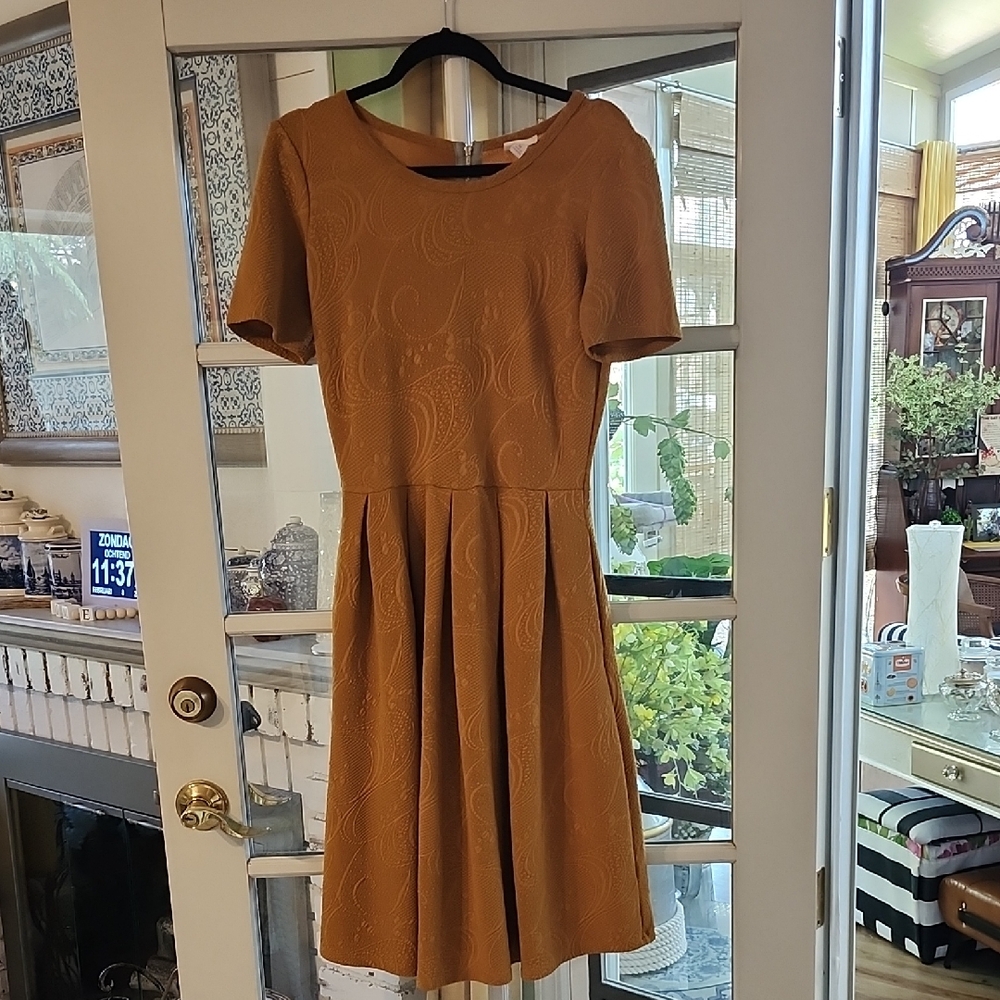 LulaRoe Amelia Mustard Dress
